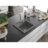 Mexen Vito évier en granit 1-bac 520 x 490 mm, gris, siphon chromé - 6503521000-71