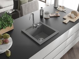 Mexen Vito évier en granit à 1 cuve 520 x 490 mm, Gris - 6503521000-71