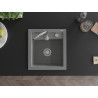 Mexen Vito évier en granit à 1 bac 520 x 490 mm, gris, siphon chromé - 6503521000-71