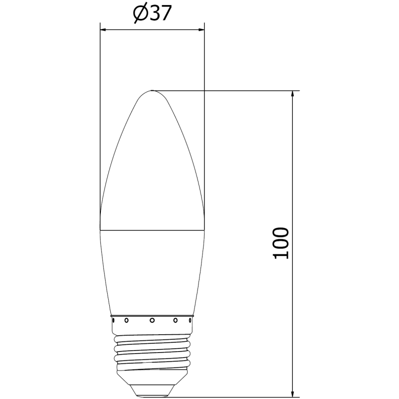 Mexen Nova 3x Ampoule LED E27, C37, 8W, Chaude - 3000K, 840 lm - L102-E27-0830-01x03