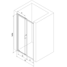 Mexen Apia porte de douche coulissante 135 cm, transparent, noir - 845-135-000-70-00