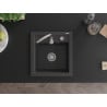 Mexen Vito évier en granit 1 bac 520 x 490 mm, noir moucheté, siphon chromé - 6503521000-76