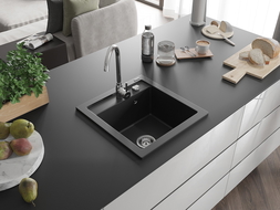 Mexen Vito évier en granit à 1 cuve 520 x 490 mm, Noir - 6503521000-77