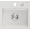 Mexen Milo évier en granit à 1 cuve 435 x 410 mm, blanc, siphon chromé - 6505441000-20