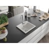 Mexen Milo évier en granit 1 bac 435 x 410 mm, blanc, siphon chromé - 6505441000-20