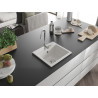 Mexen Milo évier en granit à 1 cuve 435 x 410 mm, blanc, siphon chromé - 6505441000-20