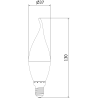 Mexen Nova 3x Ampoule LED flamme E14, C37, 5W, Chaude - 3000K, 525 lm - L106-E14-0530-01x03