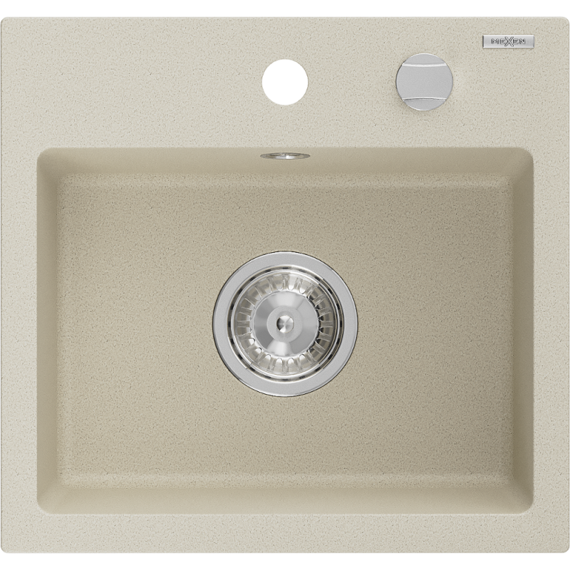 Mexen Milo évier en granit à 1 cuve 435 x 410 mm, Beige - 6505441000-69