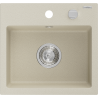 Mexen Milo évier en granit 1 bac 435 x 410 mm, beige, siphon chromé - 6505441000-69