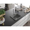Mexen Milo évier en granit 1 bac 435 x 410 mm, gris, siphon chromé - 6505441000-71