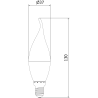Mexen Nova 6x Ampoule LED flamme E14, C37, 8W, Chaude - 3000K, 840 lm - L106-E14-0830-01x06