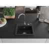 Mexen Milo évier en granit 1 bac 435 x 410 mm, noir, siphon chromé - 6505441000-77