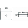 Mexen Estela lavabo sur plan 50 x 40 cm, blanc/argent - 22105052
