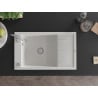 Mexen Elias évier granit 1 bac avec égouttoir 795 x 480 mm, blanc, siphon chromé - 6511791005-20