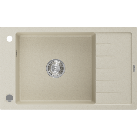 Mexen Elias évier en granit à 1 cuve avec un égouttoir court 795 x 480 mm, Beige - 6511791005-69