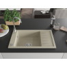 Mexen Elias évier en granit 1 bac avec égouttoir 795 x 480 mm, beige, siphon chromé - 6511791005-69