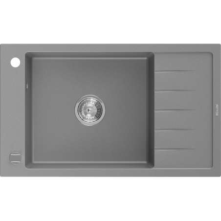 Mexen Elias évier en granit à 1 cuve avec un égouttoir court 795 x 480 mm, Gris - 6511791005-71