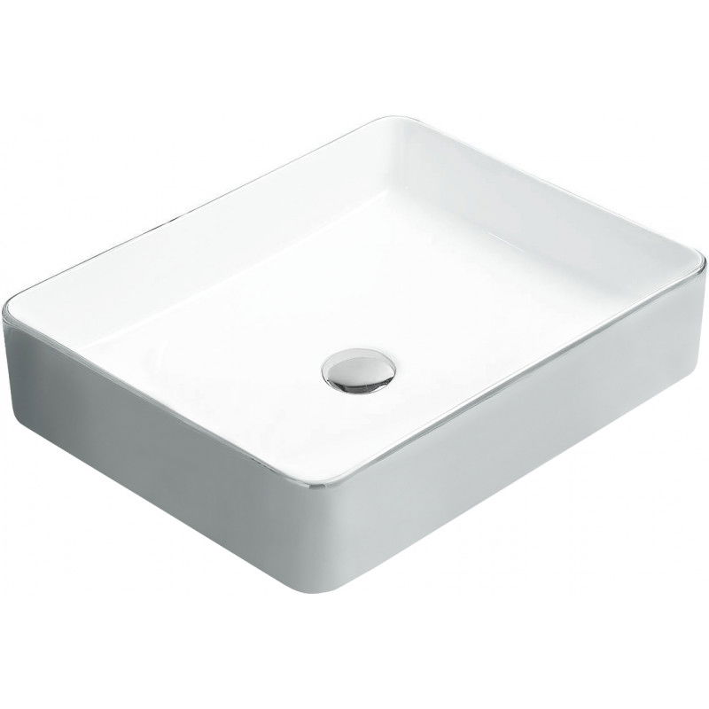 Mexen Estela lavabo à poser 50 x 40 cm, blanc/argent - 22105052