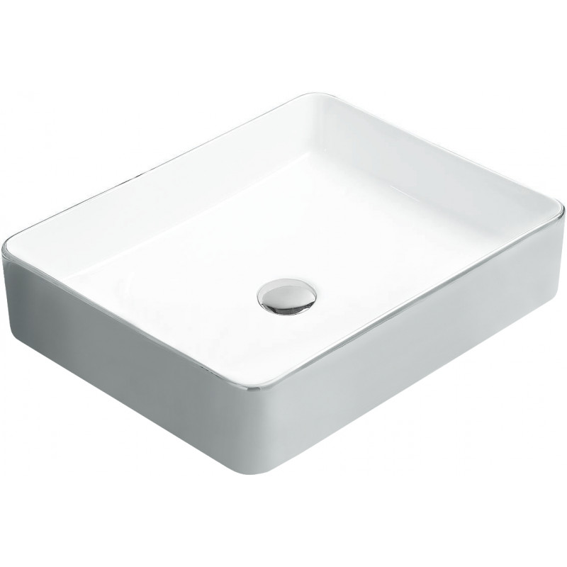 Mexen Estela lavabo sur plan 50 x 40 cm, blanc/argent - 22105052