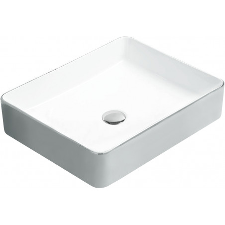 Mexen Estela lavabo sur plan 50 x 40 cm, blanc/argent - 22105052