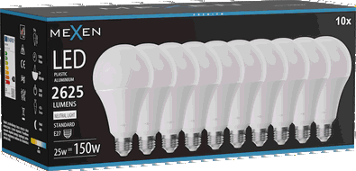 Mexen Nova 10x Ampoule LED E27, A95, 25W, Neutre - 4000K, 2625 lm - L100-E27-2540-01x10