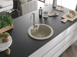 Mexen Diego évier en granit à 1 cuve 488 x 480 mm, Beige - 6512481000-69