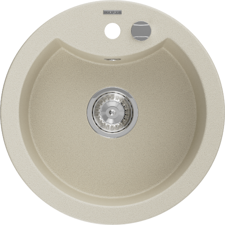 Mexen Diego évier en granit 1 bac 488 x 480 mm, beige, siphon chromé - 6512481000-69