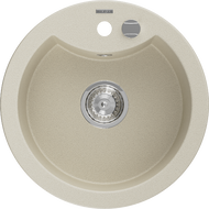 Mexen Diego évier en granit à 1 bac 488 x 480 mm, beige, siphon chromé - 6512481000-69
