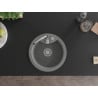 Mexen Diego évier en granit 1 bac 488 x 480 mm, gris, siphon chromé - 6512481000-71