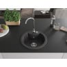 Mexen Diego évier en granit 1-bassin 488 x 480 mm, noir, siphon chromé - 6512481000-77