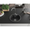 Mexen Diego évier en granit à 1 bac 488 x 480 mm, noir, siphon chromé - 6512481000-77