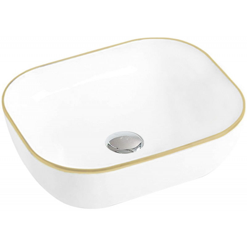 Mexen Mirabel lavabo de comptoir 50 x 40 cm, Blanc/Or - 22115005
