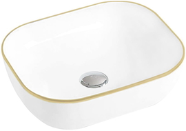 Mexen Mirabel lavabo de comptoir 50 x 40 cm, Blanc/Or - 22115005