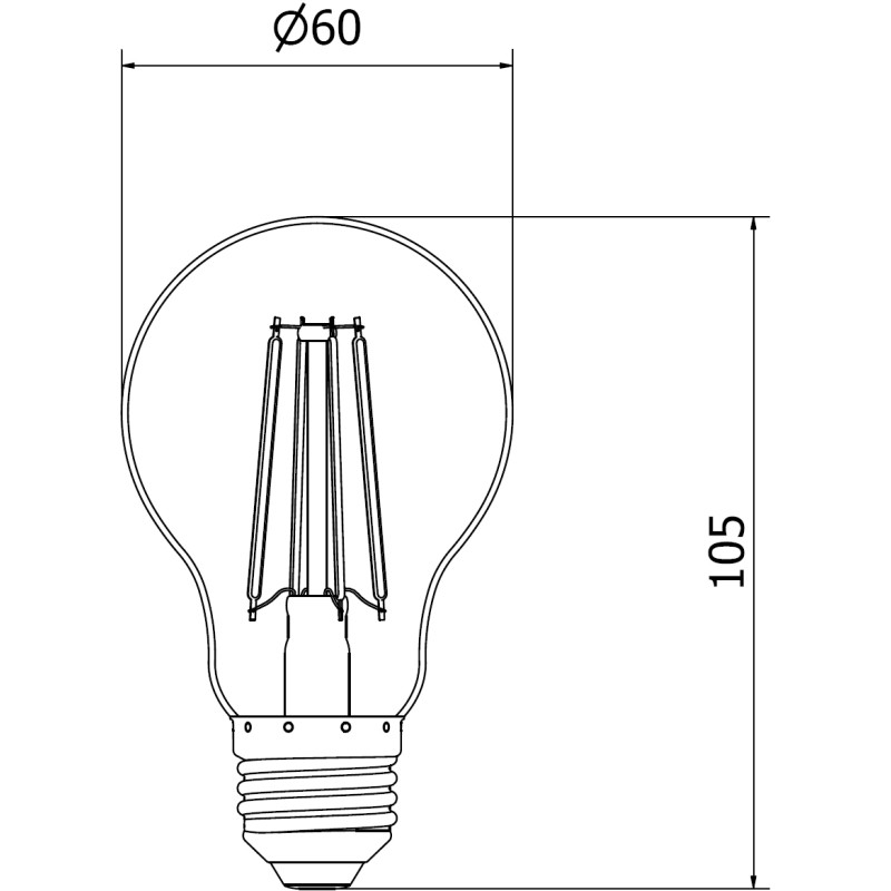 Mexen Vintis 3x lampe à filament LED E27, A60, 8W, Chaude - 2700K, 1055 lm, claire - L150-E27-0827-00x03