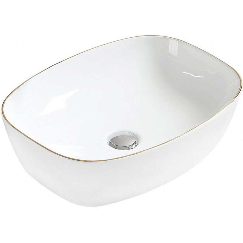 Mexen Lita lavabo de comptoir 49 x 37 cm, Blanc/Or - 22124905
