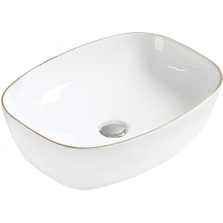 Mexen Lita lavabo sur plan 49 x 37 cm, blanc/or - 22124905