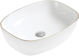 Mexen Lita lavabo de comptoir 49 x 37 cm, Blanc/Or - 22124905