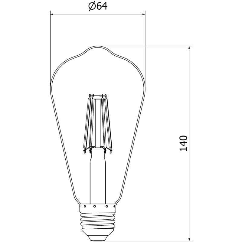 Mexen Vintis 3x Ampoule à filament LED E27, ST64, 6W, Froide - 6500K, 720 lm, transparente - L152-E27-0665-00x03