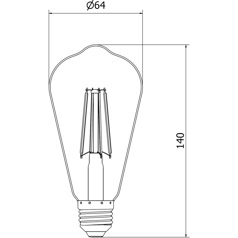 Mexen Vintis 3x Ampoule filament LED E27, ST64, 8W, Chaud - 2200K, 1055 lm, claire - L152-E27-0822-00x03
