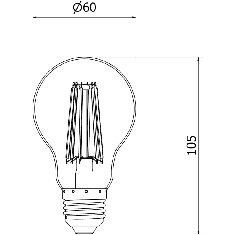 Mexen Vintis 10x Ampoule LED à filament E27, A60, 12W, Neutre - 4000K, 1585 lm, transparent - L150-E27-1240-00x10