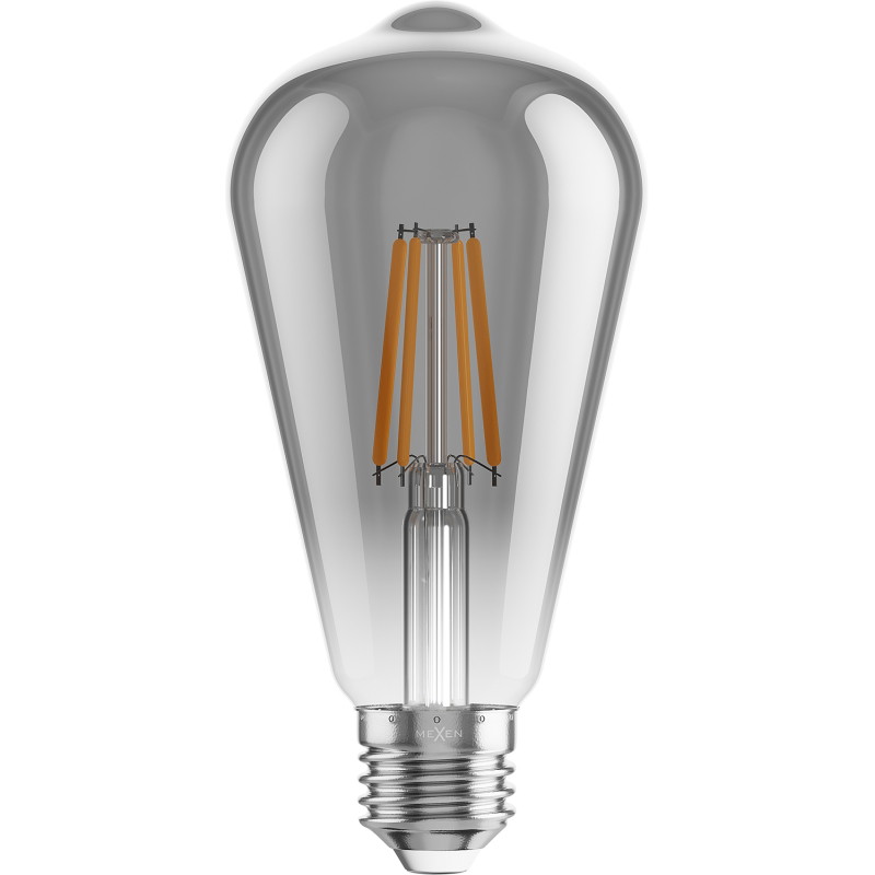 Mexen Vintis 6x Ampoule filament LED E27, ST64, 4W, Chaude - 2200K, 300 lm, fumée - L152-E27-0422-70x06