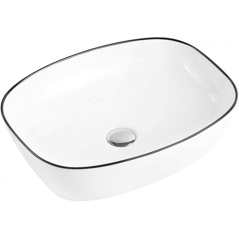 Mexen Lita lavabo de comptoir 49 x 37 cm, Blanc/Noir - 22124907