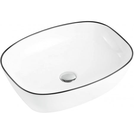 Mexen Lita lavabo à poser 49 x 37 cm, blanc/noir - 22124907