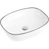 Mexen Lita lavabo à poser 49 x 37 cm, blanc/noir - 22124907