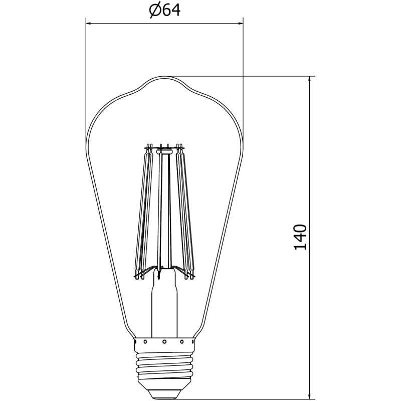 Mexen Vintis 6x Ampoule filament LED E27, ST64, 10W, Chaude - 2700K, 780 lm, fumée - L152-E27-1027-70x06