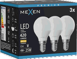 Mexen Nova 3x Ampoule LED E14, G45, 4W, Chaude - 3000K, 420 lm - L101-E14-0430-01x03