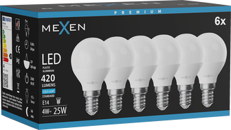 Mexen Nova 6x Ampoule LED E14, G45, 4W, Froid - 6500K, 420 lm - L101-E14-0465-01x06