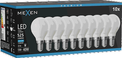 Mexen Nova 10x Ampoule LED E14, G45, 5W, Froid - 6500K, 525 lm - L101-E14-0565-01x10