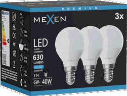 Mexen Nova 3x ampoule LED E14, G45, 6W, Froid - 6500K, 630 lm - L101-E14-0665-01x03