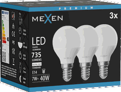 Mexen Nova 3x ampoule LED E14, G45, 7W, Neutre - 4000K, 735 lm - L101-E14-0740-01x03